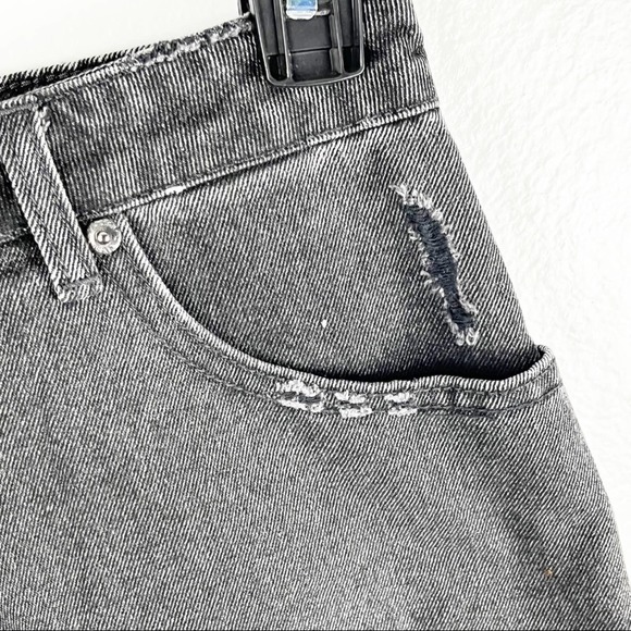 GLASSONS Black Wash High Rise Frayed Hem Jean Shirts, Size 12 - Picture 9 of 11